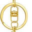 3 x Gold Letter Keychain for Women Cute Small Initial Keychain Charms for Purses Bags Handbags Wallet Backpack Accessories, Gold W