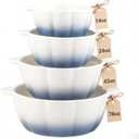 Large Soup Bowls Set of 4, Pumpkin Microwave Mixing Bowls with Handle, Ceramic Serving Bowls for Prepping, Pasta, Salad - Kitchen Cooking and Baking Supplies, Mothers Day Gift