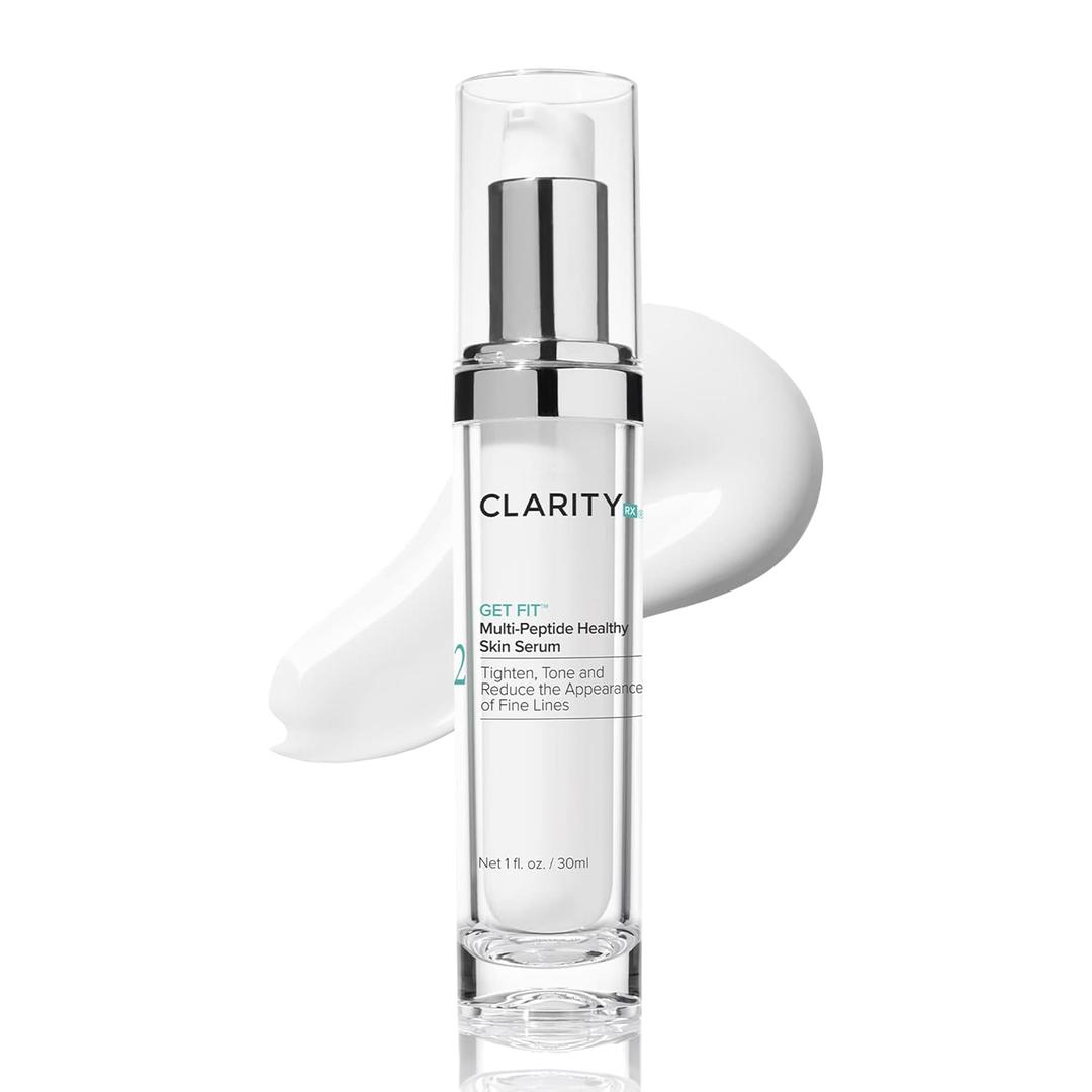 ClarityRx Get Fit Multi-Peptide Healthy Skin Serum, Natural Plant-Based Anti-Aging Treatment for Fine Lines & Wrinkles (1 fl oz)