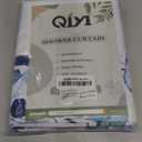 QiyI Watercolor Floral Shower Curtain, Flowers Leaves Spring Bathroom Curtain, Wildflowers Home Dcor Machine Washable Bath Curtain, Blue Waterproof Fabric Shower Curtain Set with Hooks, 72x72