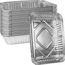 7"x5" Premium Aluminum Pans 50-Pack for Disposable Aluminum Foil Pans - Great for Baking, Cooking, Storage, and Freezing