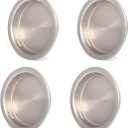HOMOTEK 4 Pack Closet Door Finger Pull 1-3/4, Easy Snap in Installation, Satin Nickel Finish,Fits a 3/8 Depth x 1-3/4" Diameter Opening Hole