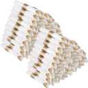 Goodluck 100 Pack Pre Rolled Gold Glitter Plastic Silverware, Wrapped Cutlery Set with Napkin Include 100 Forks, 100 Knives, 100 Spoons and 100 Napkins, Fancy Disposable Silverware for Party, Wedding