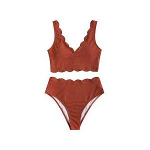 Women's High Waisted Two Piece Swimsuit Set with Wide Adjustable Back Straps  10