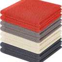 Homaxy 100% Cotton Waffle Weave Kitchen Dish Cloths, Ultra Soft Absorbent Quick Drying Dish Towels, 12 x 12 Inches, 8-Pack, Multicolor