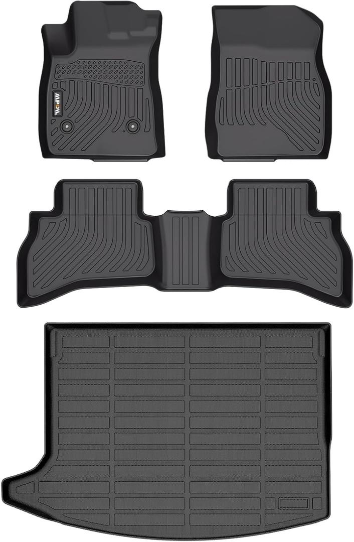 AIPOIL Floor Mats & Cargo Liner Set for 2020-2024 2025 2026 Buick Encore GX AWD All Weather Protection TPE Anti-Slip Automotive Full Set Custom Car Mats Accessories - Black