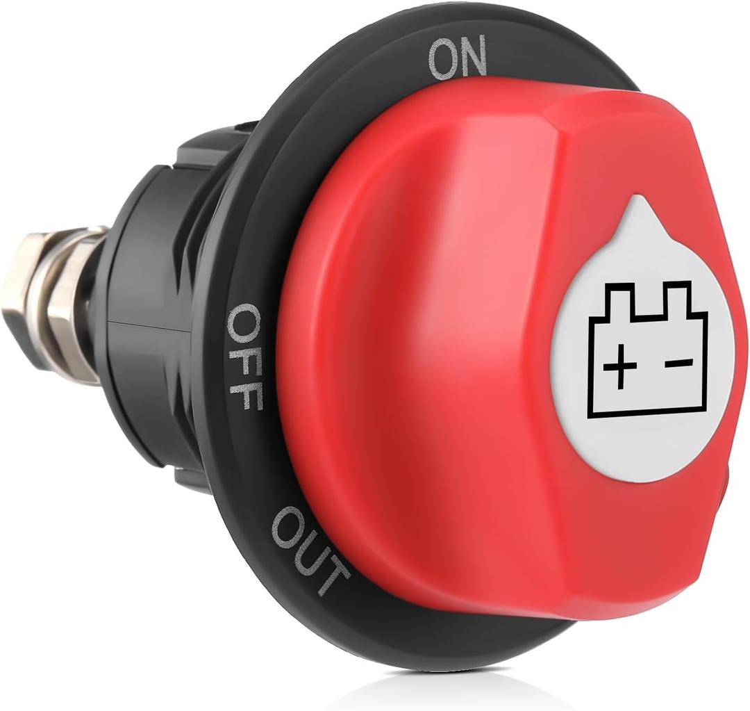Battery Disconnect Swicth 12-48V, Battery Master Cut Shut Off Isolator Switch for Marine Boat RV ATV Car Utv Vehicle, Max 32V DC 100A Cont 150A Power Battery Switches (On-Off-Out) (100A)