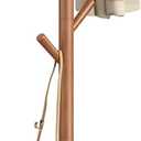 VASAGLE Solid Wood Coat Rack, Free Standing Hall Coat Tree with 8 Hooks, 3 Height Options, for Coats, Hats, Bags, Purses, for Entryway, Hallway, Rubberwood Hooks and Pole, Caramel Brown URCR009W01