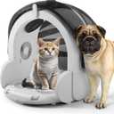iPettie Automatic Hair Dryer Box for Cats and Small Dogs, Foldable and Large Capacity, 8 High-Velocity Fans, 360 Airflow, Temperature Control, 4-Speed Settings and Timer, 16 Gallons