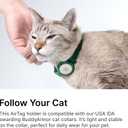 Cat Airtag Collar, US. IDA Gold Award Cat Safety Collar Non Breakaway Elastic Airtag Collar Lightweight Airtag Holder Anodized Aluminium Case for Kitten Small to Large Cats,S(Linen)