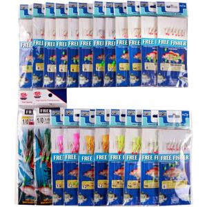 22 Packs Bait Rigs Set, Fishing Bait Rigs,Fishing Rigs with Sharp Hooks,Soft Shrimp Lure Surf Fishing Rigs Fish Skin Feather Hooks for Freshwater