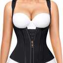 Nebility Waist Trainer for Women Corset Shapewear Tummy Control Faja Body Shaper Waist Cincher with Adjustable Strap (Medium, Black)
