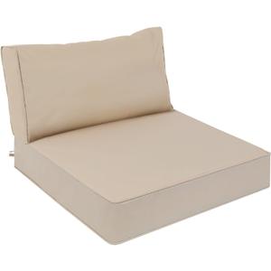 AAAAAcessories Outdoor Deep Seat Cushions for Patio Furniture, Waterproof Replacement Patio Chair Cushions, 24 x 24 x 5 + 24 x 13.5 Inch, Beige