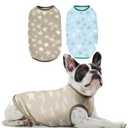 Sychien Dog Shirts Quick Dry Summer Cooling Star Printing Dogs T-Shirt,Deep Green+Light Blue S