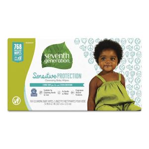 Seventh Generation Baby Wipes Sensitive Protection with Snap Seal Diaper Wipes 768 Count (64 Count (Pack of 12))
