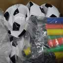 Sotiff 24 Pcs Size 4 Soccer Ball Bulk with 24 Pump, Deflated Soccer Balls Bulk for Kids Teen School Team Training Outdoor Christmas Sports Gifts for Charity Donation