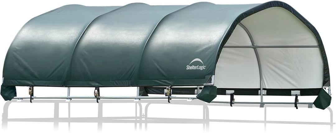 ShelterLogic 12' x 12' Corral Shelter and Livestock Shade Waterproof and UV Treated Universal Cover for Horses, Goats, and Other Livestock (Corral Panels Not Included) (Corral Shelter)