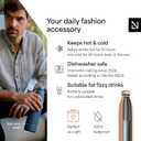 LARS NYSM Stainless Steel Insulated Water Bottle 12oz 17oz 25oz 34oz 51oz | Insulated Thermo Flask for Hot and Cold Beverages | Leakproof Drinking Bottle (Creamy Peach, 33.9 oz) (33.8 Ounces)