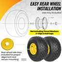 (2-Pack) 20x8.00-8 Rear Tire and Wheel Assemblies - 4 Ply Tubeless Tire Compatible Replacement for Riding Lawn Mowers - 3/4" Borehole, 3.5" Offset Hub and 3/16" Keyway
