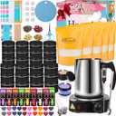 Haccah Candle Making Kit with Wax Melter, DIY Arts&Crafts Gift for Adults,Beginners,Candle Making Supplies,Including Electronic Stove, Rich Scents,Wicks, Candle tins, Dyes, Stickers, Melting Pot