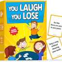 BRAVEBUG You Laugh You Lose Game - Funny Charades Kids Games - Board Games for Kids & Teens - Try Not to Laugh Challenge - Sleepover Party Supplies for Girls, Birthday Game for Family, Kids & Girls