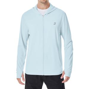 Roadbox Mens UPF 50+ Zip Up Sun Hoodie Jacket Zipper UV Protection Shirts (Blue)