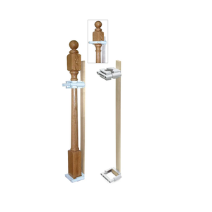 Safety Innovations No Hole Stairway Baby Gate Mounting Kit - Fits Posts from 2 3/4 inches to 3 1/2 inches Wide with Square or Round Tops - No Adhesives On Or Screws in Your Posts, (1-Pack)