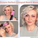 CIVEYA Mini Crimper for Short Hair 1/2 Inch, Small Crimper Hair Tool for Tight Beach Waves, 3 Barrel Waver with Argan Oil Infused, Easy to Use