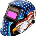 Welding Helmet Auto Darkening : BESTCLUB True Color Solar Powered Hood with Adjustable Shade Range 4/9-13 for Mig Tig Arc Welder Mask (Flag Eagle)