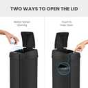 iTouchless 13 Gallon Automatic Garbage Can with Odor Filter, 50L Touchless Kitchen Wastebasket, Smart Hands-Free Motion Sensor Lid, Fingerprint-Proof, Pet-Proof Dog Lock & Soft-Close, Matte Black