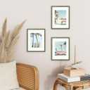 Vittanly 11x14 Picture Frame, Matted for 8x10 Photos, Rustic Green