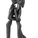 Modern Sculptures Home Decor Affectionate Couple Statue Kissing Under Umbrella Figurine Statues for Bedroom Dcor Hand Sculptures for Living Room Romantic Figurines