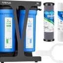PUREPLUS RV Dual Stage Water Filter System with Two Cartridges and Mounting Bracket, NSF/ANSI 42 Certified, Reduces Sediment, Chlorine, Odors and More, Stainless Steel 3/4" Fittings