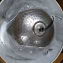 Signature Design by Ashley Magalie Contemporary UL Listed Table Lamp with Modified Drum Shade, 3-Way Switch, Hammered Aluminum, 23.13" High, Antique Silver