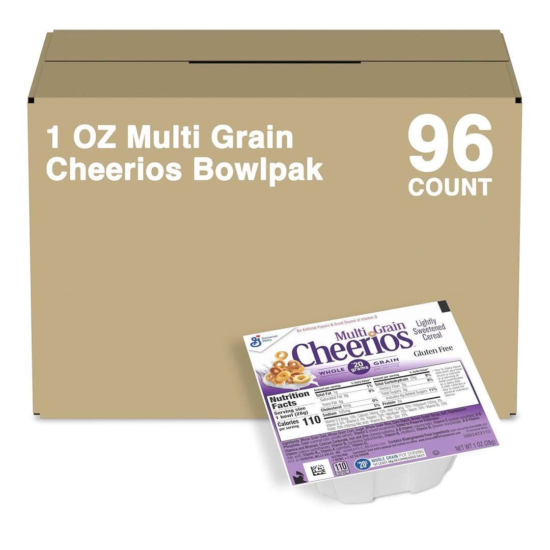 Multigrain Cheerios Cereal Single Serve Bowl, 1 Oz (Pack of 96) EXP 08/DEC/2025