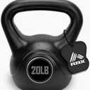 RBX Cement Kettlebell with Shock-Proof Plastic Coating for CrossFit Training, 20lb