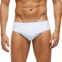 Arcweg Men's Swimming Trunks Briefs Low Waist with Removable Pad Swimwear Elastic Beach Shorts Boxers Underwear Size M