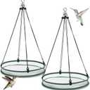 FoldTier 2 Pieces 16 Inch Universal Wild Bird Seed Catcher Hanging Hoop Platform Bird Seed Catcher Tray for Hummingbird Feeders Bee Feeder Outdoor Garden Accessories