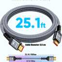Highwings Long 8K HDMI Cable 25FT 48Gbps, 2.1 High Speed Gaming Cord 4K@120Hz 8K@60Hz RTX 3090 eARC 3D Compatible for PS5, UHD TV and Blu-ray Player