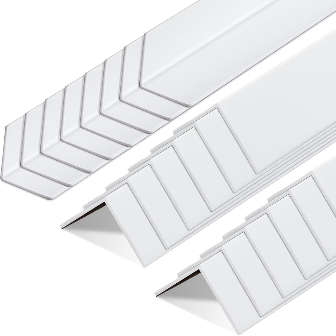 Sasylvia 20 Pcs Wall Corner Protector Guards, Vinyl 1-1/8 x 48 Inches Corner Trim Molding, Avoid Scratching Scuffs, Ease Install and Cleaning for Door Countertop Furniture Cabinet Protection, White