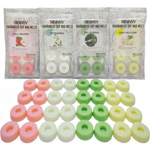 32 Donut Soy Scented Wax Melts Wax Cubes Strong Scent for Warmers Non Toxic Candle Melts Apple Cinnamon Vanilla Jasmine Cucumber