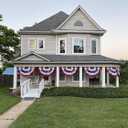3x6 Ft 250th Anniversary Flag American Pleated Fan flags 4th of July Decorations Memorial Day Bunting Flags outdoor- Half Banner Patriotic flag USA porche Flags 2-Pack