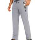 Forik Men's Lightweight Joggers Pants Athletic Casual Quick Dry Water Resistant Workout Hiking with Pockets Lightgrey