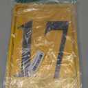 Premium Aluminum Number Signs 17, Metal 12" X 8" Yellow Numbered Signs Outdoor for Parking Lots, Floor, Dock, Court, Aisle, Field, High Visibility, No Fade, Weather-resistant