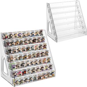 2 Pack 7 Layers Clear Display Shelf for Funko Pop,Mini Collectible Toys Display Shelf for Bitty Pop,Clear Acrylic Display Case for Miniature Mini Action Storage Compatible with Bitty Pops Funko