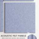 Bumusty Large Cork Board 48" x 36" Alternative - 12 Pack Felt Wall Tiles with 70 Safe Removable Adhesive Tabs, 30 Pushpins, Cork Boards for Walls Bulletin Board Office Decor (Soft Periwinkle), Solid tile 12-pack
