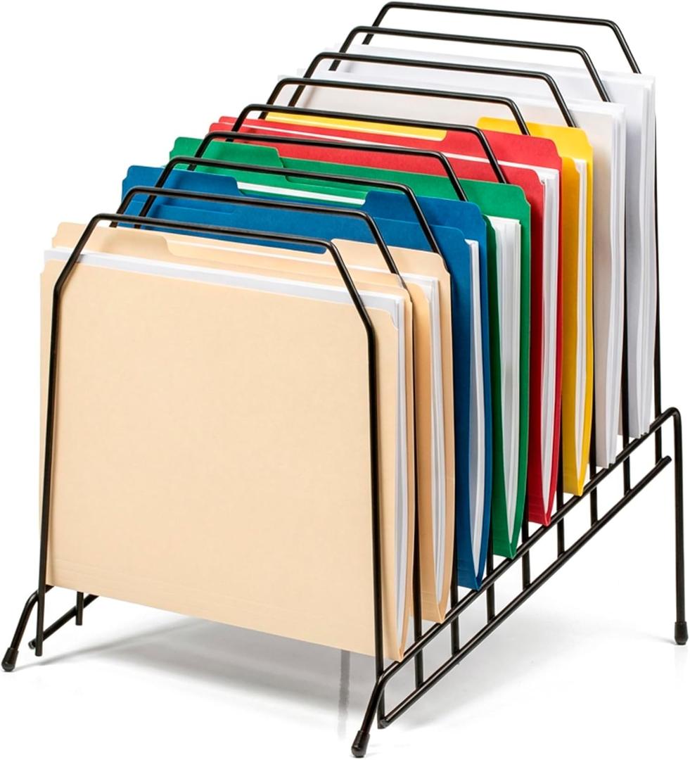 Officemate Large Incline 8 Compartment Wire Caddy, Black, 8.5 x 10.375 x 12.625 Inches