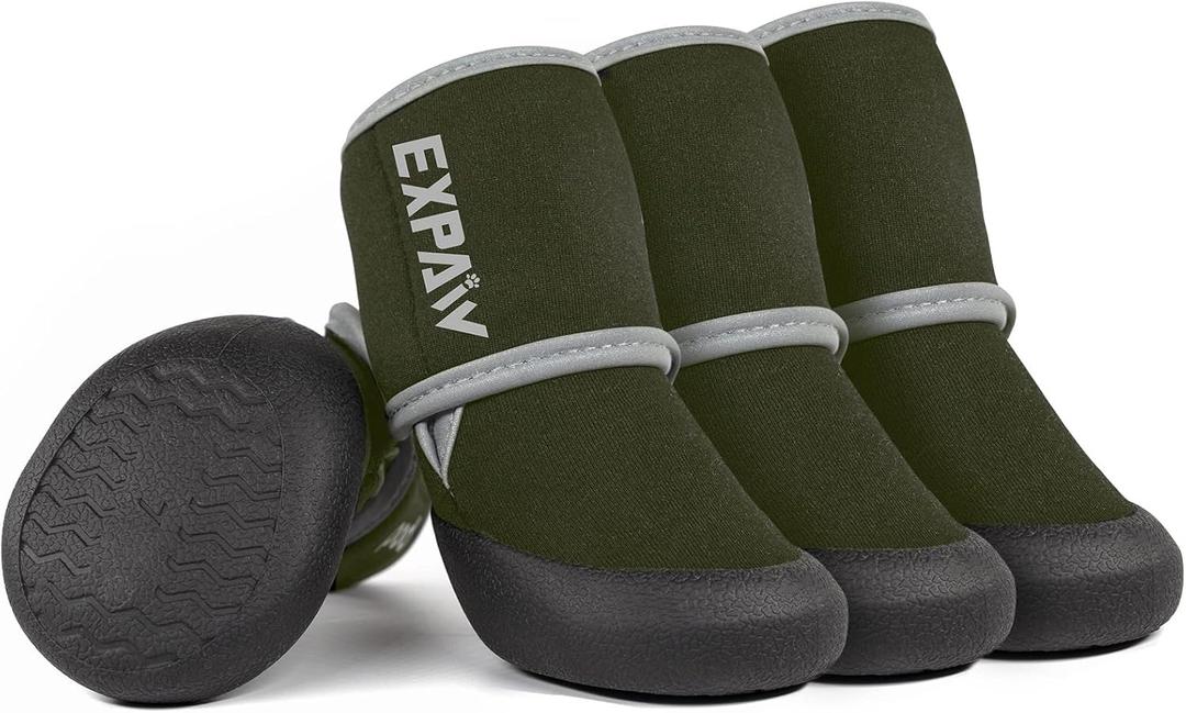 EXPAWLORER Waterproof Dog Shoes for Small Medium Large Dogs, Dog Shoes for Hot Pavement, Hiking Walking, Reflective Dog Booties for Outdoor Snow Rain Days, Anti-Slip Dog Boots & Paw Protectors (XXL)