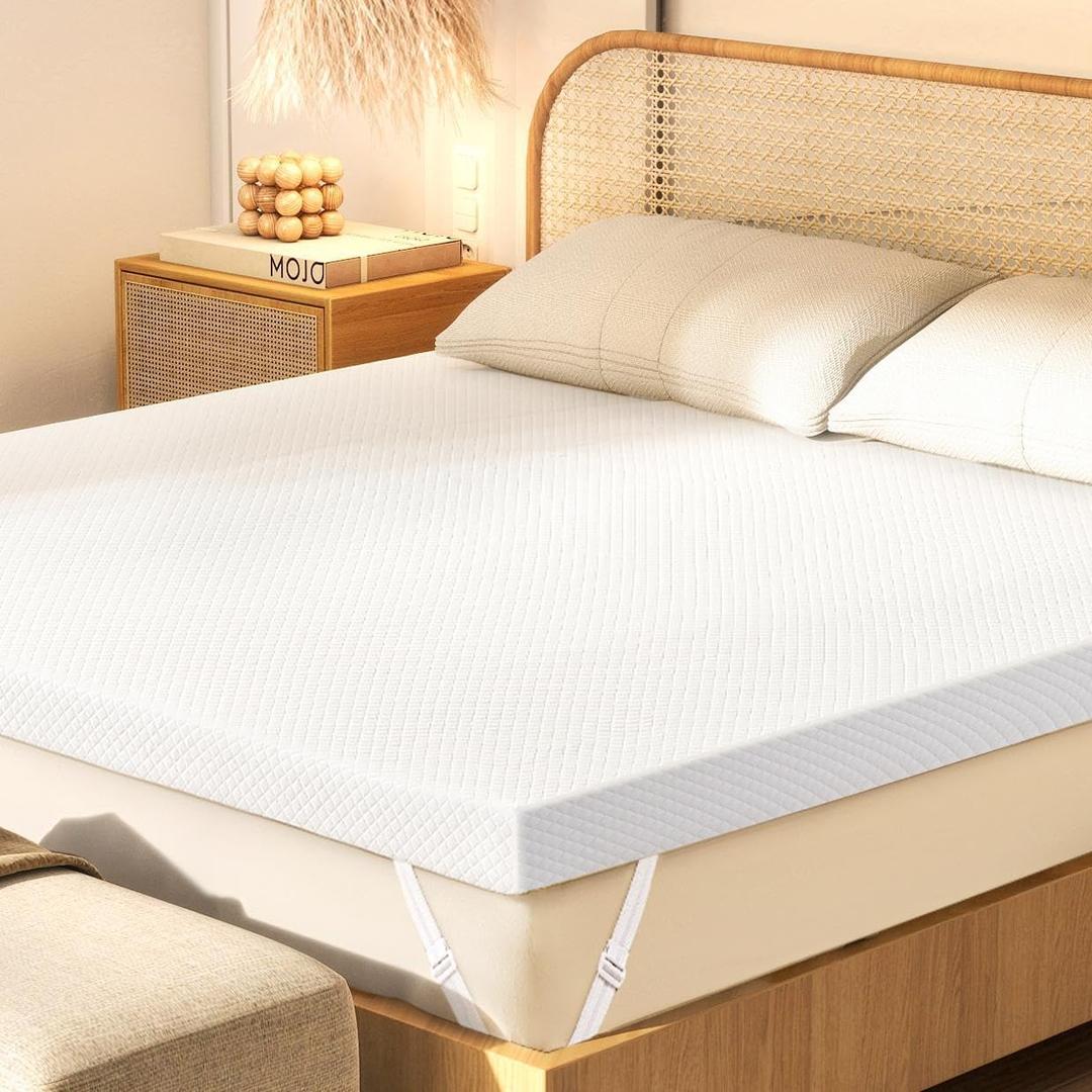 3 Inch Memory Foam Mattress Topper Twin XL Size, 2 Inch Cooling Egg Crate Gel Memory Foam Plus 1 Inch High Density Gel Bed Topper (White)
