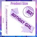 4 x Birthday Girl Sash, Purple Kpop Birthday Decorations Movie Theme Party Decorations for Fans, Happy Birthday Decorations for Party Birthday Graduation Bachelor (#Pink)